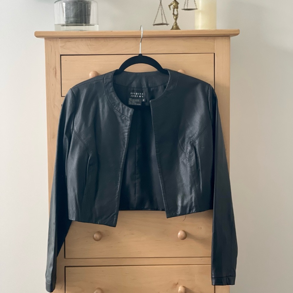 Vintage Spenser Jeremy 100% Lamb Leather Crop Jacket